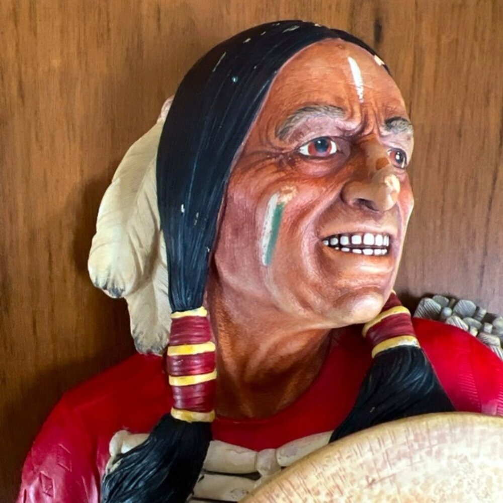 VTG  1967 Bossons Chalk Sculptured “Cheyenne” Native Indian Wall Decor-England